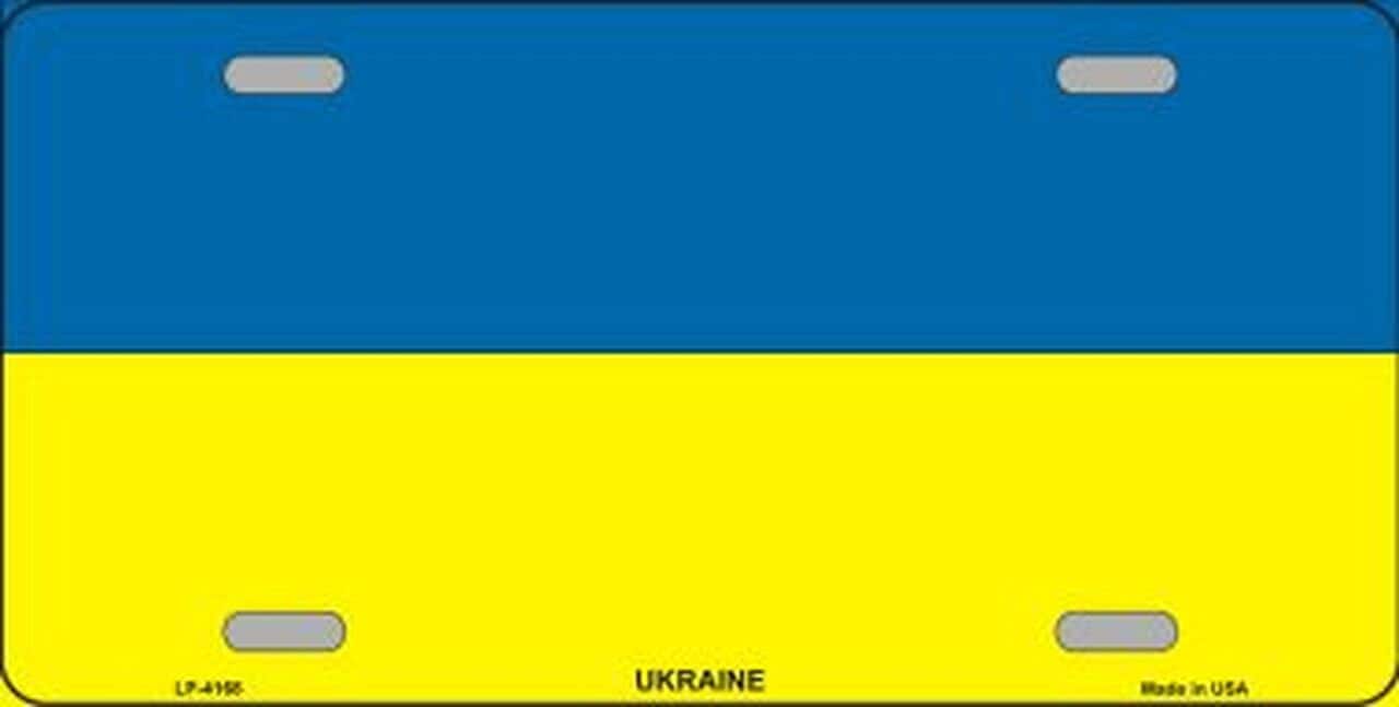 UKRAINE Flag Metal License Plate Sign Novelty Vanity Ukrainian