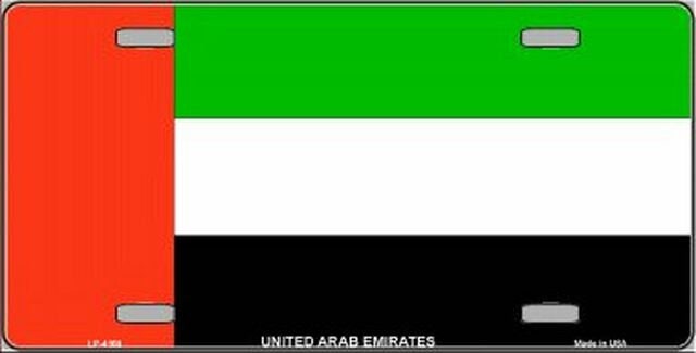 United Arab Emirates Flag Metal License Plate Sign Novelty Vanity UAE Craft Supply