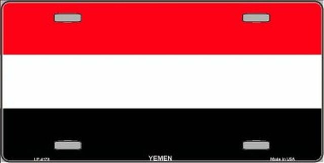 YEMEN Flag Metal License Plate Sign Novelty Vanity Sanaa Yemeni Craft Supply