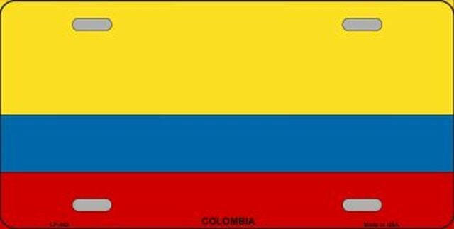 COLUMBIA Flag Metal License Plate Sign Novelty Vanity Colombian Craft Supply