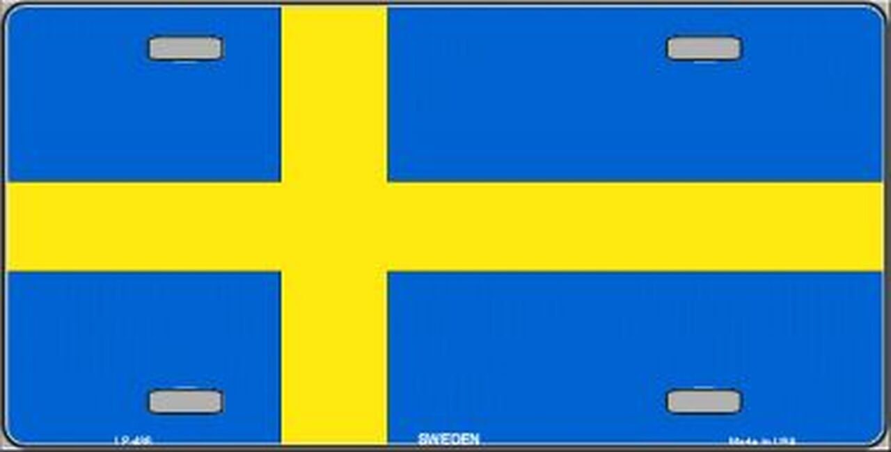 SWEDEN Flag Metal License Plate Sign Novelty Vanity Swedish