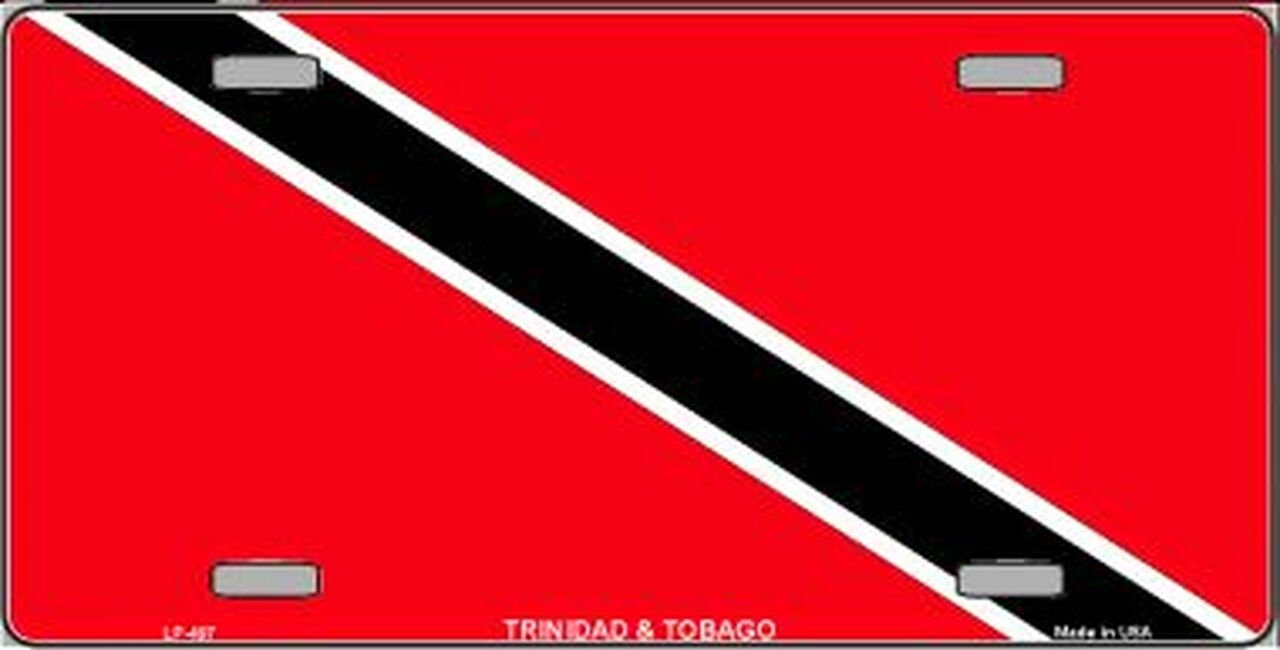 Trinidad and Tobago Flag Metal License Plate Sign Novelty Vanity Caribbean Island