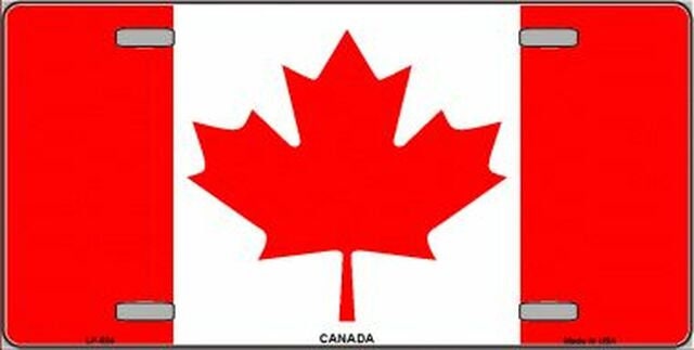 CANADIAN Flag Metal License Plate Sign Novelty Vanity Canada Craft Supply
