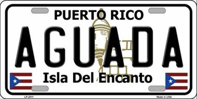 AGUADA Puerto Rico Background Metal License Plate Sign Novelty Vanity Craft Supply