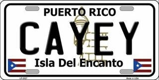 CAYEY Puerto Rico Background Metal License Plate Sign Novelty Vanity