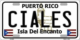 CIALES Puerto Rico Background Metal License Plate Sign Novelty Vanity