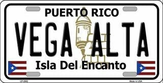 VEGA ALTA Puerto Rico Background Metal License Plate Sign Novelty Vanity Craft Supply
