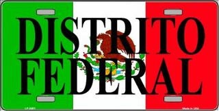 DISTRITO FEDERAL Mexico Background Metal License Plate Sign Novelty Vanity
