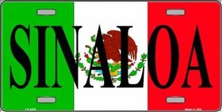 SINALOA Mexico Background Metal License Plate Sign Novelty Vanity