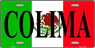 COLIMA Mexico Background Metal License Plate Sign Novelty Vanity
