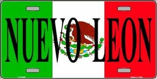 NUEVO LEON Mexico Background Metal License Plate Sign Novelty Vanity