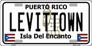 LEVITTOWN Puerto Rico Background Metal License Plate Sign Novelty Vanity