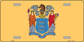 NEW JERSEY State Flag Metal License Plate Sign Novelty Vanity
