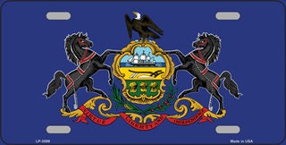 PENNSYLVANIA State Flag Metal License Plate Sign Novelty Vanity