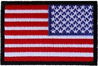 Reversed American Flag Patch - Embroidered Iron on Patch - United States of America USA Flag Craft Supply