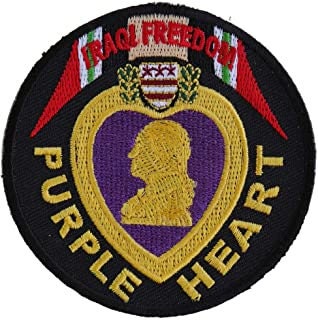 IRAQI FREEDOM Purple Heart Military Embroidered Patch - Iraq Military War Conflict Craft Supply