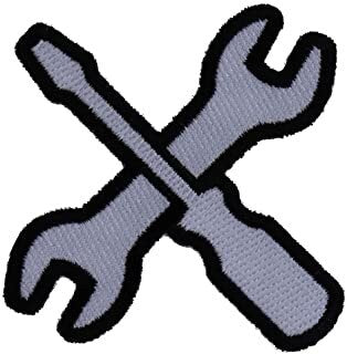 Wrench and Screwdriver Patch - Hand Tools Wrench Screwdriver Embroidered Patch