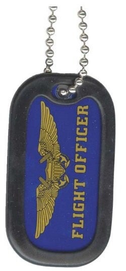Navy Flight Officer Dog Tag With Chain - United States Navy USN Veteran Vet Dog Tag