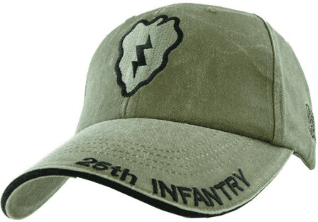 Army 25th Infantry OD Green Embroidered Cap Hat - United States Army 25th Infantry Tropic Lightning