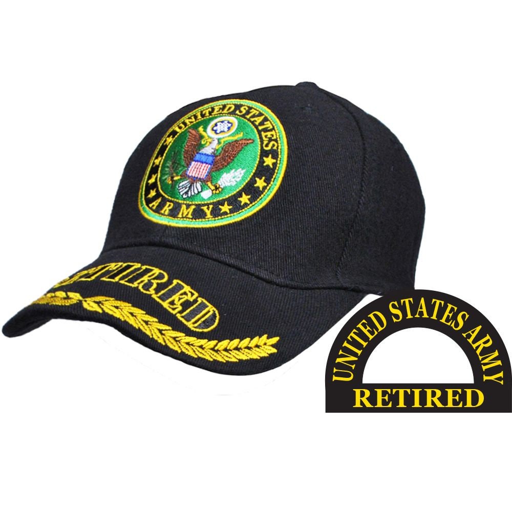 Army Retired Embroidered Cap Hat - United States Army Retired Veteran Vet Craft Supply