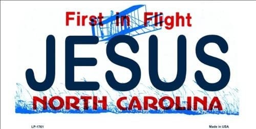 JESUS North Carolina State Background Metal License Plate