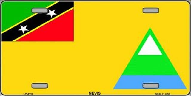 NEVIS Flag Metal License Plate Sign Novelty Vanity Saint Kitts