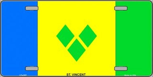 ST. VINCENT Flag Metal License Plate Sign Novelty Vanity Saint Vincent and the Grenadines