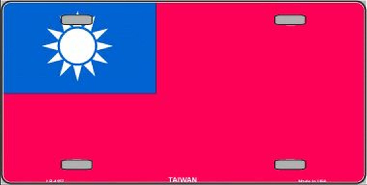 TAIWAN Flag Metal License Plate Sign Novelty Vanity Taiwanese