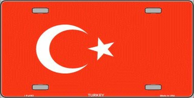 TURKEY Flag Metal License Plate Sign Novelty Vanity Turkish