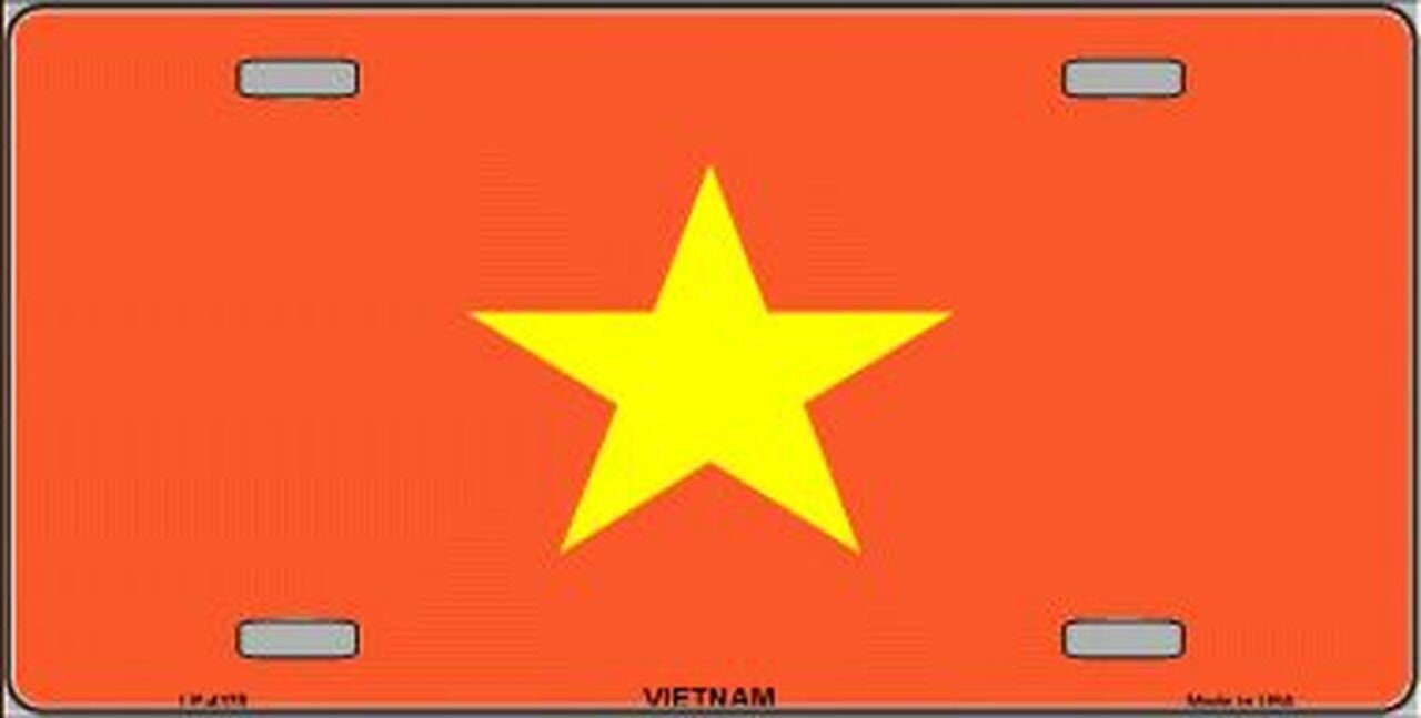 VIETNAM Flag Metal License Plate Sign Novelty Vanity Vietnamese