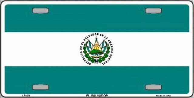 EL SALVADOR Flag Metal License Plate Sign Novelty Vanity Salvadorians Salvadorans Craft Supply