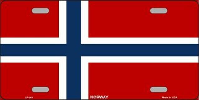NORWAY Flag Metal License Plate Sign Novelty Vanity Norwegians