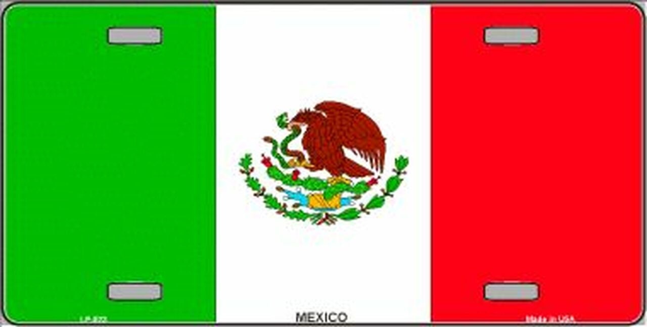 MEXICO Flag Metal License Plate Sign Novelty Vanity Mexican Craft Supply
