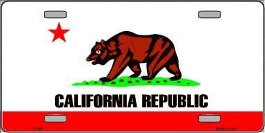 CALIFORNIA State Flag Metal License Plate Sign Novelty Vanity