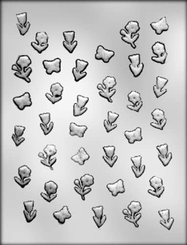 Mini Butterflies and Flowers Chocolate Candy Mold -- Butterfly Insect Floral Summer