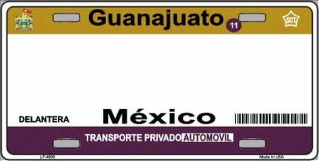 GUANAJUATO Mexico Background Metal License Plate Sign Novelty Vanity