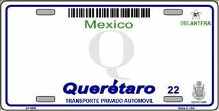 QUERETARO Mexico Background Metal License Plate Sign Novelty Vanity