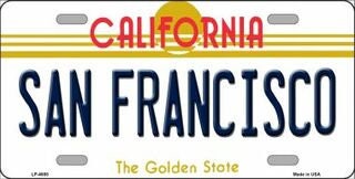 SAN FRANCISCO California State Background Metal License Plate Sign Novelty Vanity