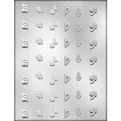 MUSIC NOTE Chocolate Candy Mold -- Miniature Bite Size Musical Music Notes