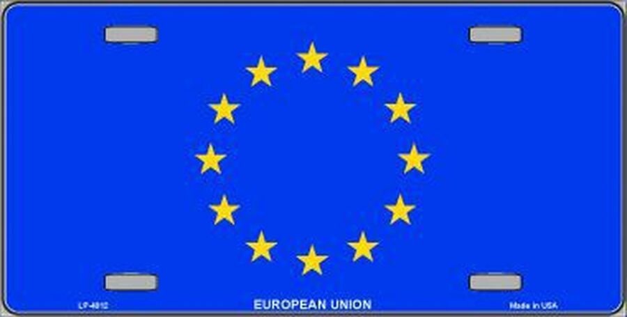 EUROPEAN UNION Flag Metal License Plate Sign Novelty Vanity
