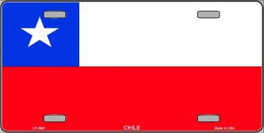 CHILE Flag Metal License Plate Sign Novelty Vanity Chilean Chileans Craft Supply