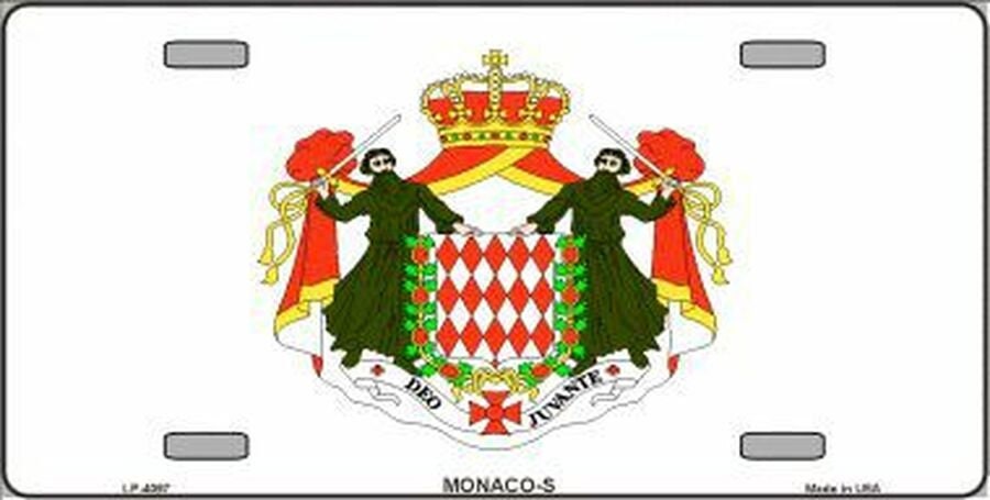 Monaco-S Flag Metal License Plate Sign Novelty Vanity