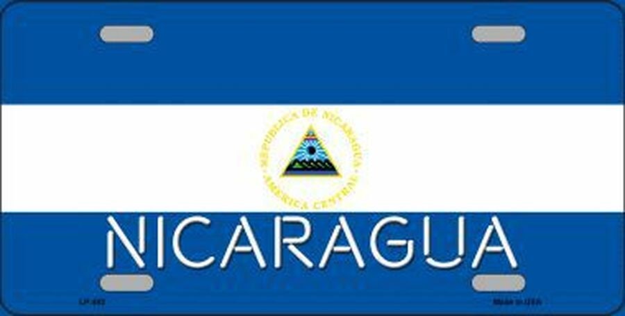 NICARAGUA Flag Metal License Plate Sign Novelty Vanity Nicaraguan Craft Supply