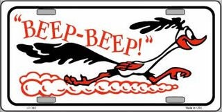Beep Beep Roadrunner Metal License Plate Sign Novelty Vanity Craft Supply