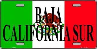 BAJA CALIFORNIA SUR Mexico Background Metal License Plate Sign Novelty Vanity