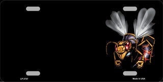 HORNET Offset Metal License Plate Sign Novelty Vanity - Stinger Wasp Hornets