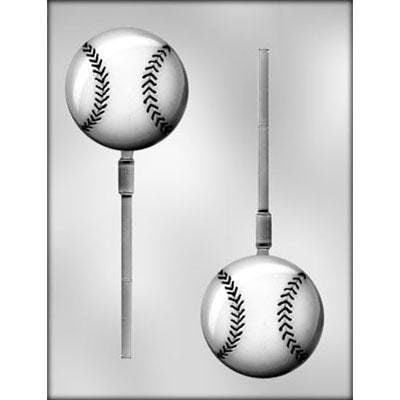 BASEBALL 3" Sucker Chocolate Candy Mold -- Baseball Ball Sports Batter Bat Lolly Lollipop Craft Supply