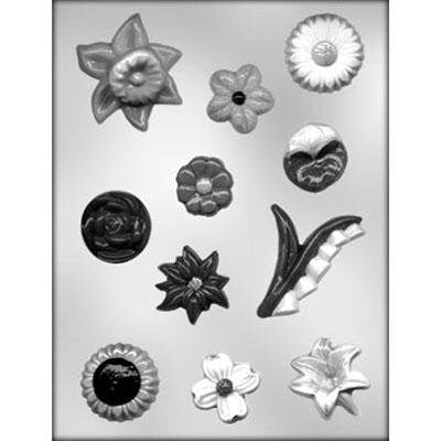 FLOWER ASSORTMENT Chocolate Candy Mold -- Daisy Flower Floral Lolly