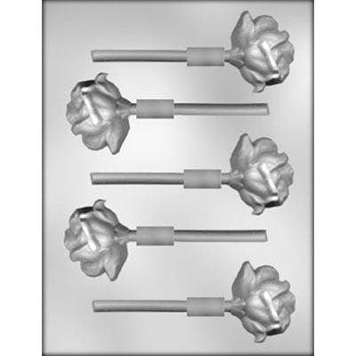 ROSE Sucker Chocolate Candy Mold -- Roses Flower Floral Rose Petal Lolly Lollipop Craft Supply