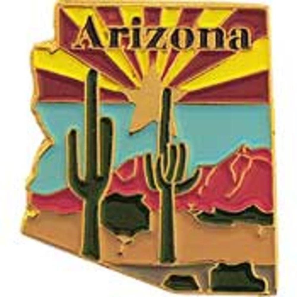 ARIZONA STATE Map Lapel Pin - Enamel Pin for Backpack Tie Shirt Trading Button Pinback